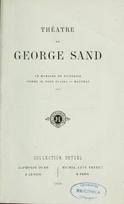 Tapa de Théâtre de George Sand
