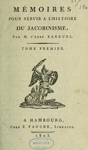 Tapa de Mémoires pour servir à l'histoire du jacobinisme \