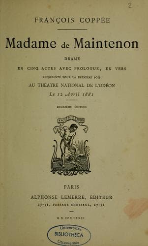 Tapa de Madame de Maintenon