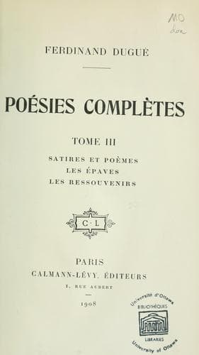 Tapa de Poésies complètes