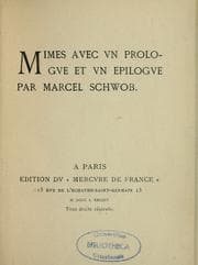 Tapa de Mimes avec un prologue et un épilogue