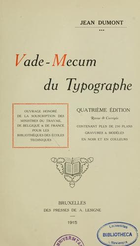 Tapa de Vade-mecum du typographe