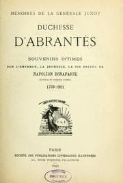 Tapa de Mémoires de la générale Junot, duchesse d'Abrantes