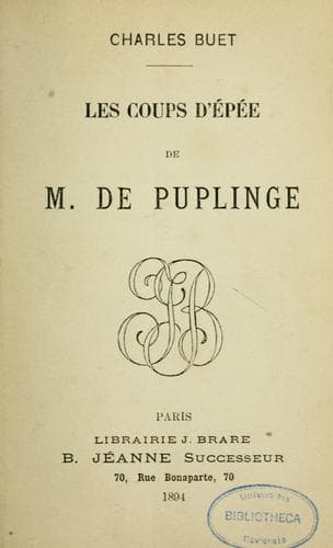 Tapa de Les coups d'épée de M. de Puplinge