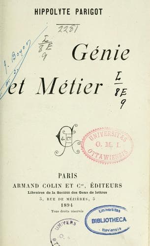 Tapa de Génie et métier