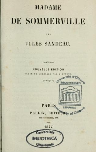 Tapa de Madame de Sommerville
