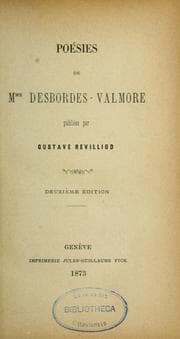 Tapa de Poésies de Mme Desbordes-Valmore