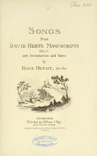 Tapa de Songs from David Herd's manuscripts