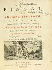Tapa de Fingal, an ancient epic poem, in six books