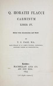 Tapa de Q. Horatii Flacci carminum liber IV