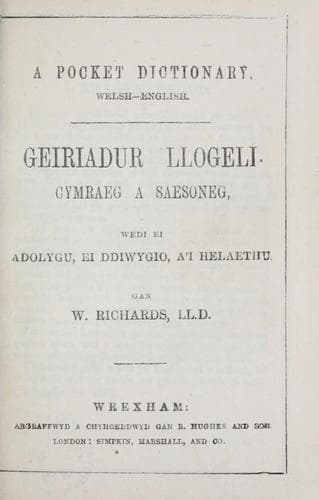 Tapa de A pocket dictionary, Welsh-English =