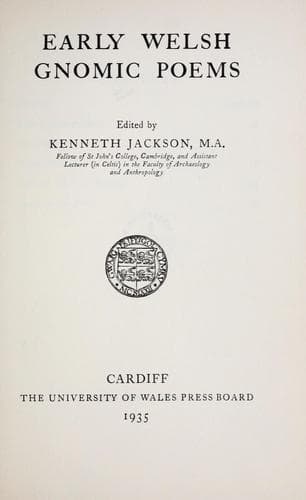 Tapa de Early Welsh gnomic poems