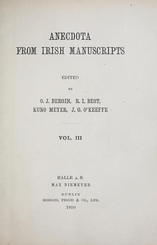 Tapa de Anecdota from Irish manuscripts