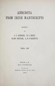 Tapa de Anecdota from Irish manuscripts