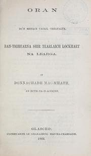 Tapa de Oran do'n mhnaoi uasail cheanalta, Ban-tighearna Shir Tearlaich Lockhart na learga