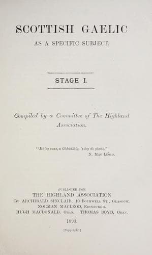Tapa de Scottish Gaelic as a specific subject