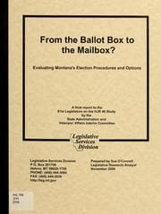 Tapa de From the ballot box to the mailbox?