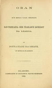 Tapa de Oran do'n mhnaoi uasail cheanalta, Ban-tighearna Shir Tearlaich Lockhart na learga