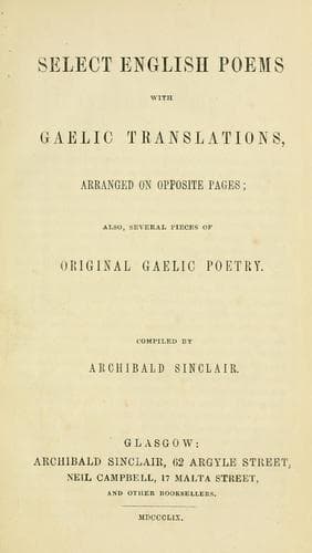 Tapa de Select English poems
