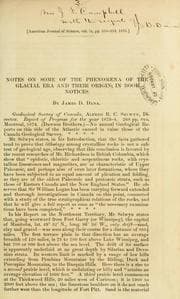 Tapa de Notes on some of the phenomena of the glacial era and their origin