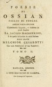 Tapa de Poesie di Ossian figlio di Fingal antico poeta Celtico