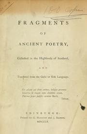Tapa de Fragments of ancient poetry