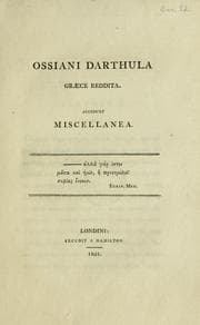 Tapa de Ossiani darthula graece reddita