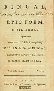 Tapa de Fingal, an ancient epic poem