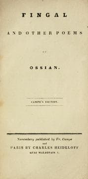 Tapa de Fingal and other poems of Ossian