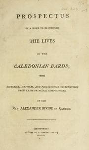 Tapa de Prospectus of a work to be intitled The lives of the Caledonian bards
