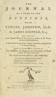 Tapa de The journal of a tour to the Hebrides