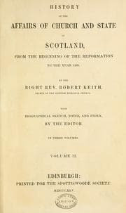 Tapa de History of the affairs of church and state in Scotland, from the beginning of the Reformation to the year 1568