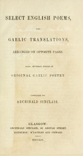 Tapa de Select English poems