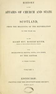 Tapa de History of the affairs of church and state in Scotland, from the beginning of the Reformation to the year 1568