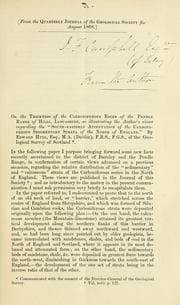 Tapa de On the thickness of the carboniferous rocks of the Pendle range of hills, Lancashire, as illustrating the author's views regarding the "south-easterly attenuation of the carboniferous sedimentary strata of the north of England"