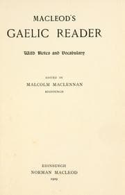 Tapa de Macleod's Gaelic reader