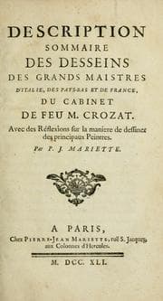Tapa de Description sommaire des desseins du cabinet de feu M. Crozat