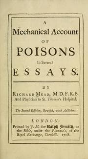Tapa de A mechanical account of poisons in several essays