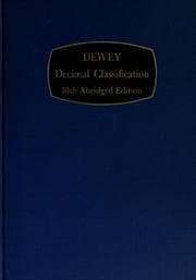 Tapa de Abridged Dewey decimal classification and relative index