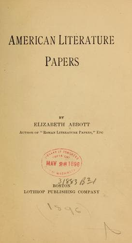 Tapa de American literature papers