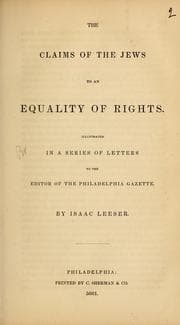 Tapa de The claims of the Jews to an equality of rights