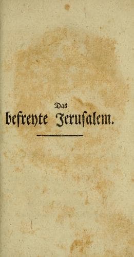 Tapa de Das befreyte Jerusalem