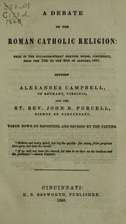 Tapa de A debate on the Roman Catholic religion, held in the Sycamore-street meeting house, Cincinnati, from the 13th to the 21st of January, 1837, between Alexander Campbell and John B. Purcell