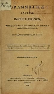 Tapa de Grammaticae latinae institutiones
