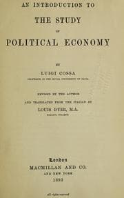 Tapa de An introduction to the study of political economy