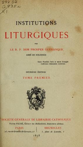 Tapa de Institutions liturgiques