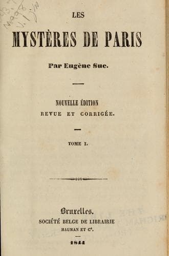 Tapa de Les mystères de Paris