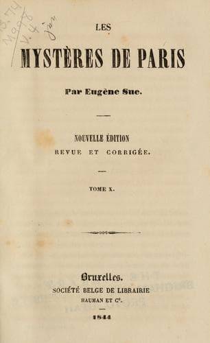Tapa de Les mystères de Paris