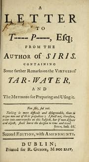 Tapa de A letter to T---- P----, esq. [.i.e. Thomas Prior] from the author of Siris