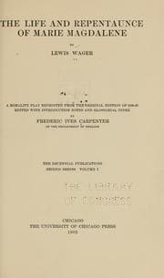 Tapa de The life and repentaunce of Marie Magdalene